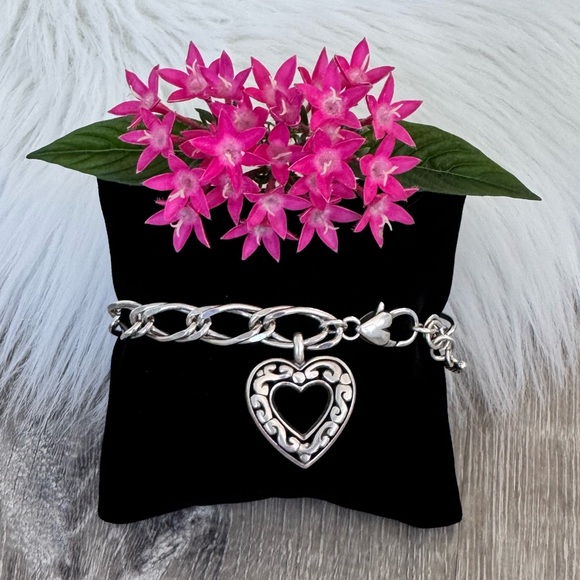 ๐ BRIGHTON Retired Open Heart Adjustable Silver Bracelet - Picture 2 of 5